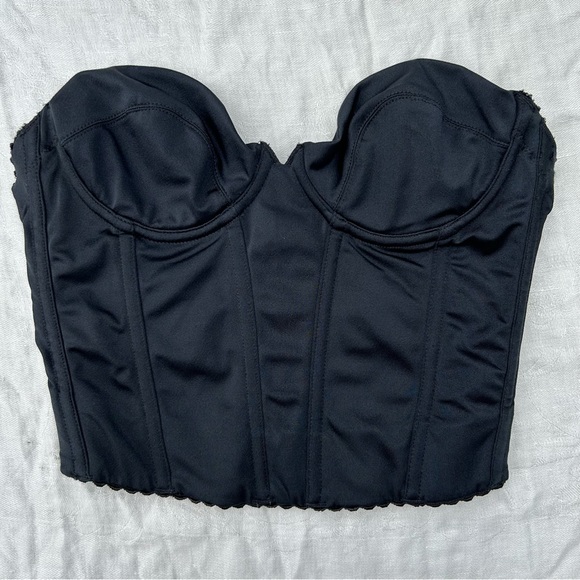 Natori Other - Natori Black Corset Bustier Scalloped Edge Y2K Romantic Grunge Vintage 90s Style
